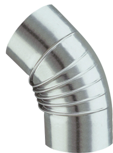 Coude plissé Aluminié D125 45°